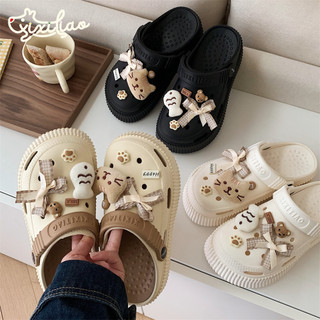 Dép sục nữ XIXITIAO kèm charm cá mèo bông đế cao 5 cm Mita CS-91