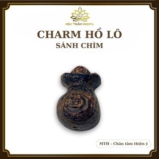 Charm Hồ Lô Trầm Hương Sánh Chìm Tự Nhiên 12.8mm Phụ Kiện Vòng Tay - Mộc Trầm Hương MTH
