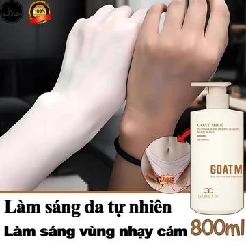 Làm trắng vùng kín sữa tắm 800ml Sữa Tắm Sữa Dê nách trắng da toàn thân làm mờ hắc tố dưỡng ẩm dung lượng lớn