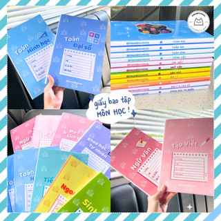 [LẺ] Giấy Bao Tập, Bao Vở, Bao Sách Môn Học Phong Cách Tiny Campus Giấy Bóng Dày Chất Lượng | Thiết kế bởi Pinandschool