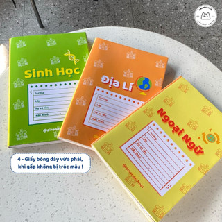 [LẺ] Giấy Bao Tập, Bao Vở, Bao Sách Môn Học Phong Cách Tiny Campus Giấy Bóng Dày Chất Lượng | Thiết kế bởi Pinandschool