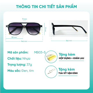Kính mát nam thời trang KAO PLUS chống nắng chống tia UV400 bảo vệ mắt MB03-5