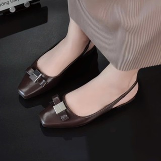 Giày sandal cao gót bít mũi gót vuông trang trí đơn giản phù hợp công sở, mềm mại êm ái Giày BánhBèo mã Giaybetfashion