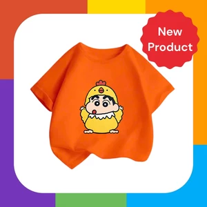 Áo Thun Cotton Bé Unisex – Hình Shin Dễ Thương Mặc Bộ Gà Vàng, Mặc Hè Siêu Mát, Dễ Phối Đồ (M 246)