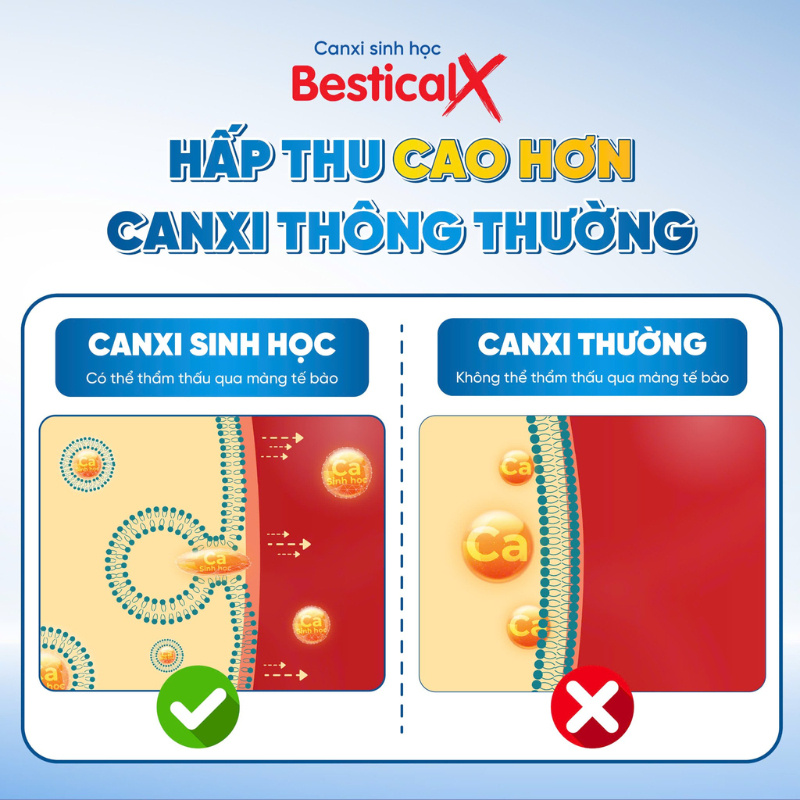 Canxi Bestical X - Canxi sinh học dạng viên trẻ từ 8 tuổi hộp 30 viên
