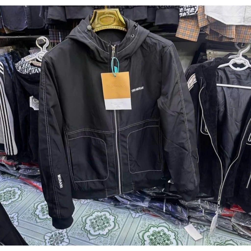 Áo Khoác Gió Chỉ Nối Cao Cấp Dày Dặn Nam Menswear Có Túi Có Cổ Jacket