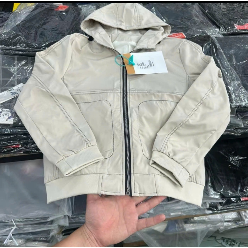 Áo Khoác Gió Chỉ Nối Cao Cấp Dày Dặn Nam Menswear Có Túi Có Cổ Jacket