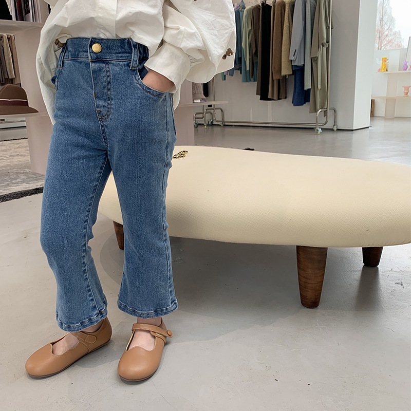 Quần Jean Ống Loe Cho Bé Gái, Quần Jean Ống Loe Cho Bé Gái HANIA KIDS Chất Liệu Jean Mềm Mại
