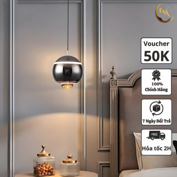 Đèn thả decor EVA XN039 D100mm phong cách hiện đại trang trí phòng khách, phòng ăn quán cafe bảo hành 12 tháng