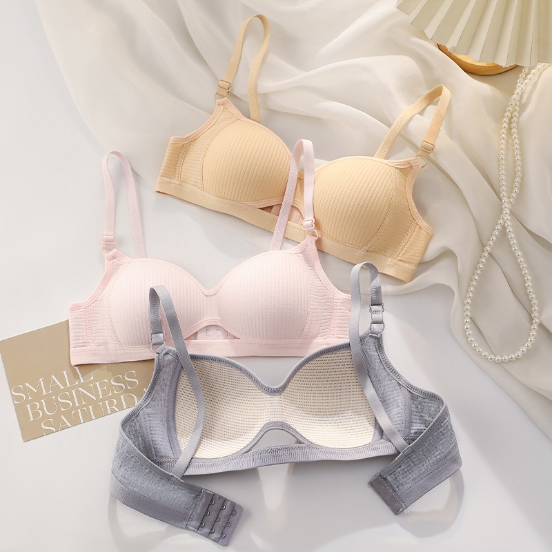Áo ngực nữ cotton không gọng đệm mút mỏng mềm mại thoáng mát khoét trước cute gợi cảm LANIXA A6114