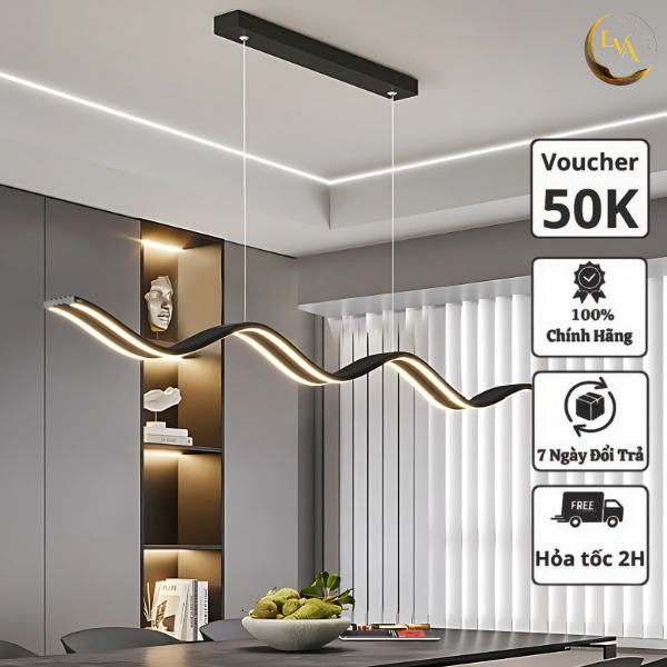 Đèn thả lượn sóng EVA AP196, 3 chế độ ánh sáng dài 1m2 trang trí phòng khách, phòng ăn, quán cafe bảo hành 24 tháng