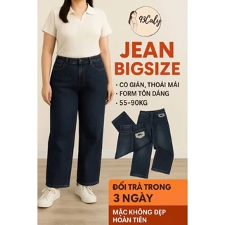 [BIGSIZE80KG] 2837 Quần Jean Nữ Ống Suông Cạp Cao Co Giãn Túi Thêu CC ,Quần bò nữ lưng cao HOT2024