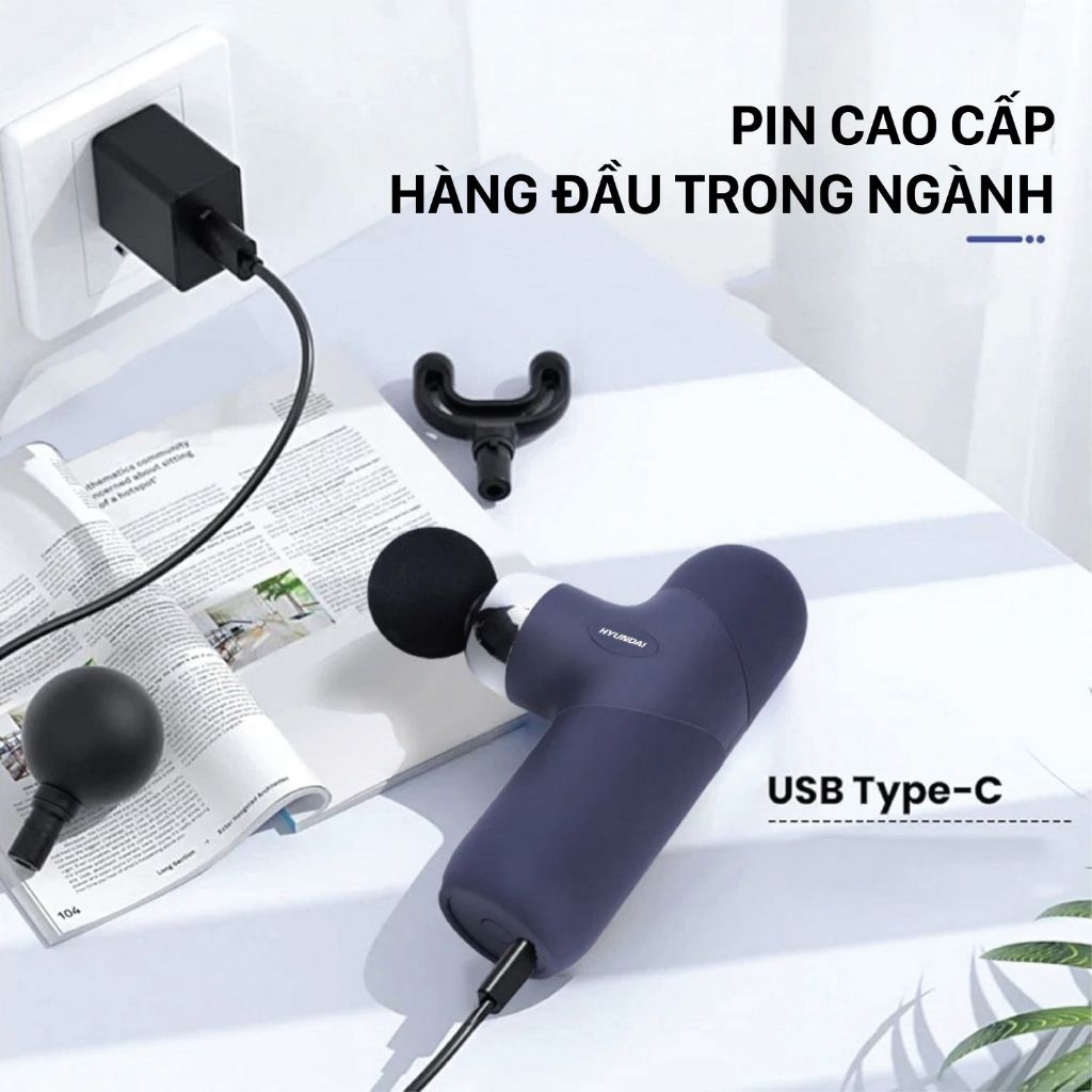 Máy massage cầm tay Hyundai PMS-019 - 4 chế độ Massage linh hoạt - Bảo hành chính hãng 12 tháng
