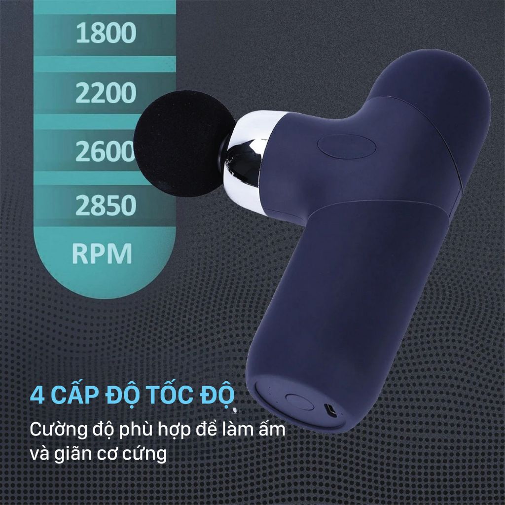 Máy massage cầm tay Hyundai PMS-019 - 4 chế độ Massage linh hoạt - Bảo hành chính hãng 12 tháng