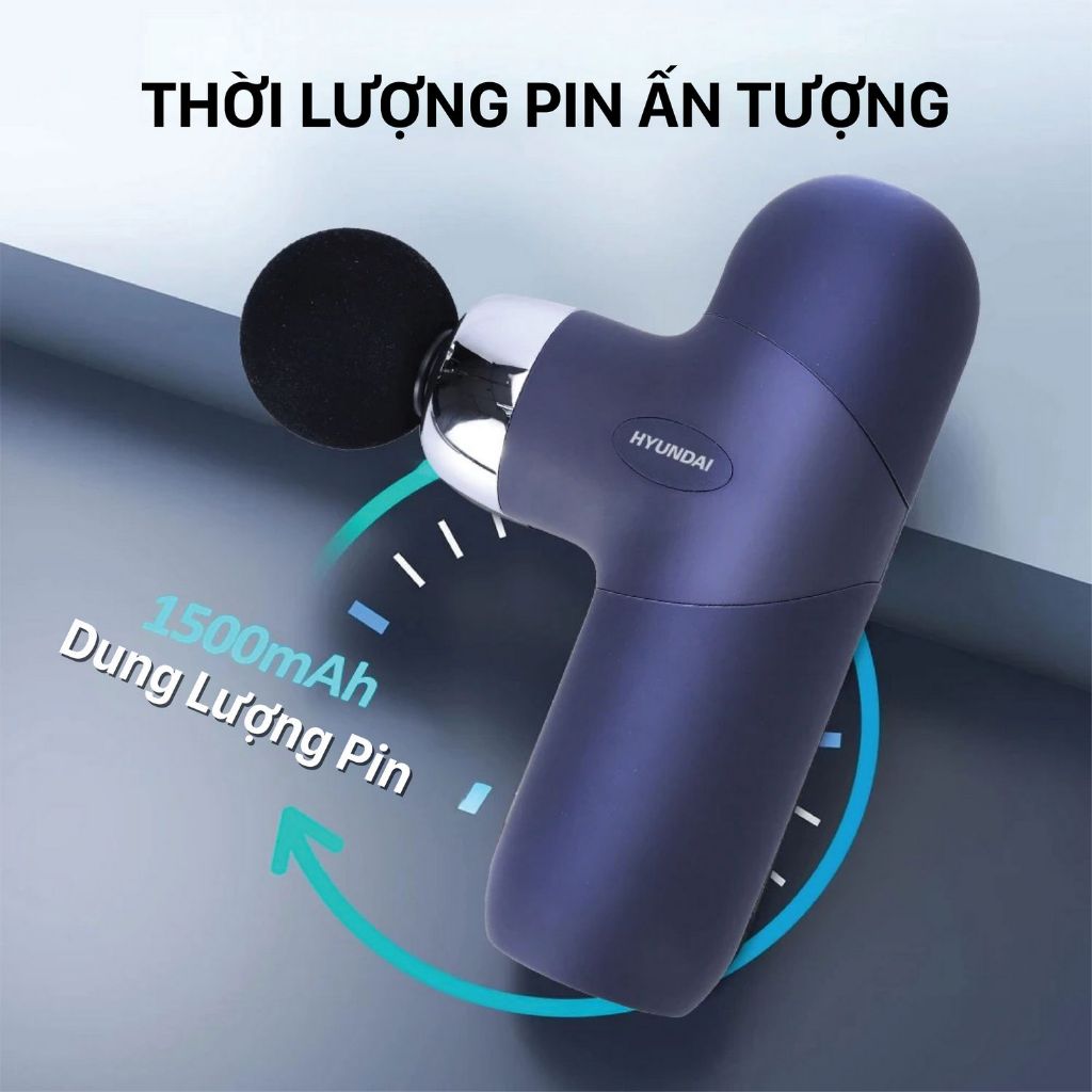 Máy massage cầm tay Hyundai PMS-019 - 4 chế độ Massage linh hoạt - Bảo hành chính hãng 12 tháng