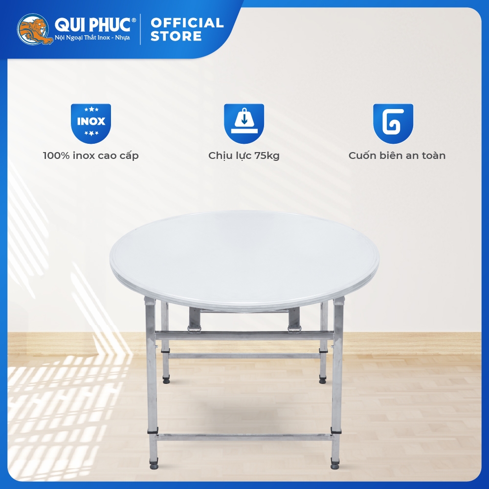 Bàn inox gấp gọn Felix Ceto QUI PHÚC, gấp gọn thông minh, tăng chỉnh chiều cao phù hợp mọi loại ghế