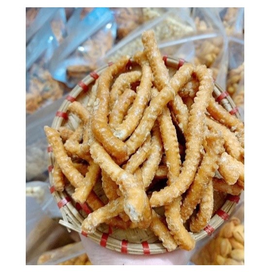 500Gr Quẩy Sâu Ngào Đường Hương Gừng Thơm Ngon, Đóng Túi Zip
