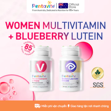 Vitamin Pentavite Women Multivitamin + Lutein Vitamin tổng hợp dành cho nữ, hỗ trợ bảo vệ mắt và tăng cường sức khỏe