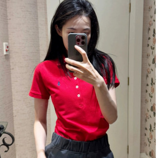 Áo Polo Nữ RL Logo Con Ngựa Áo Polo Tay Ngắn Áo Polo Kẻ Sọc Áo Polo Nữ Áo Thun Khắc Logo Áo Polo 5 Nút