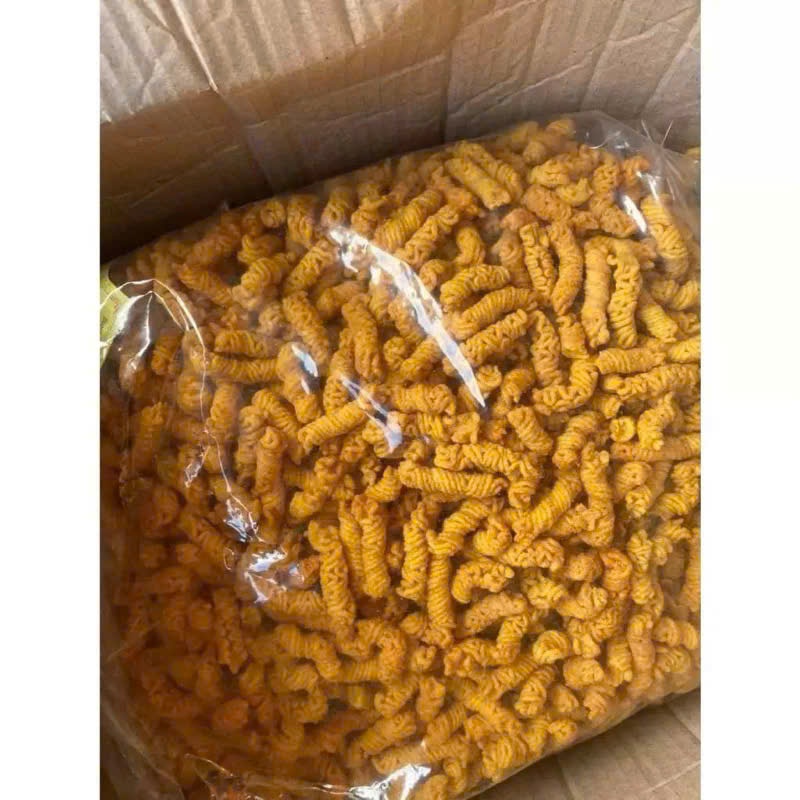 500Gr Snack Râu Mực Giòn Tan, Bim Mỳ Xoắn Cuộn Thơm Ngon, Đóng Túi Zip Sạch Sẽ, Snack Ăn Vặt Mẹ Mun