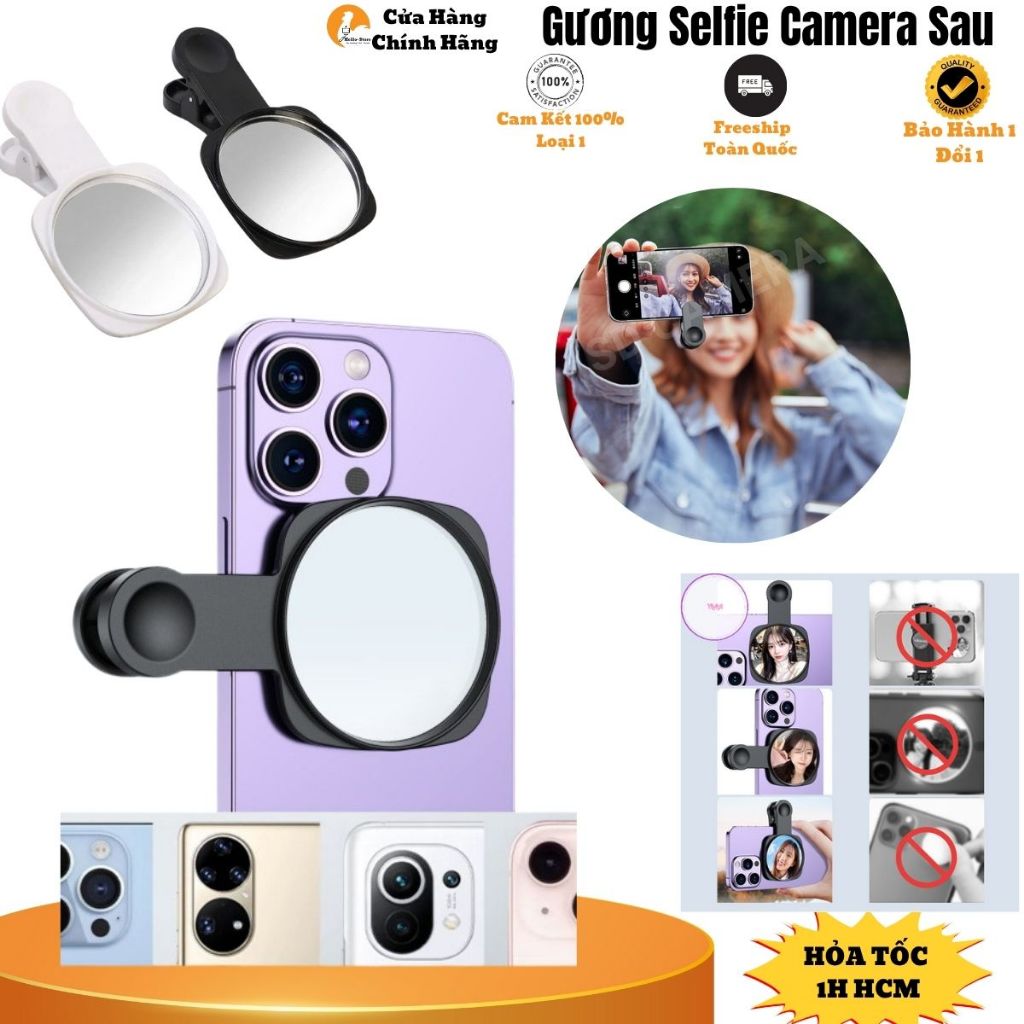Gương Selfie Camera Sau Gương Chụp Hình Kẹp Điện Thoại Mini Độ Nét Cao Giá Rẻ Hello Store
