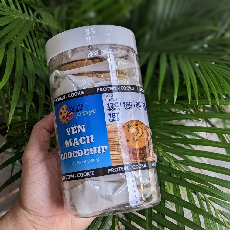 Combo 2 loại bánh Cookies Protein yến mạch, bánh quy ăn kiêng KD Healthy Food 300g (10 cái) và 380g (10 cái)