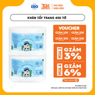 Khăn tẩy trang dùng 1 lần Kawaii 400 tờ 10x10cm - Khăn bông tẩy trang mềm mịn không bụi giấy, an toàn cho da nhạy cảm