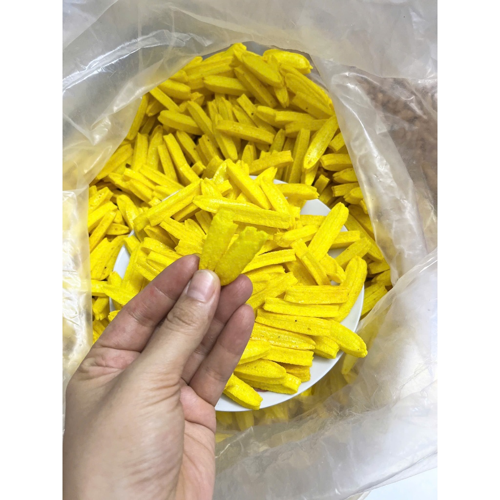 500Gr BimBim Khoai Tây Chiên Dạng Ống, Thơm Giòn Cay Nhẹ Siêu Cuốn