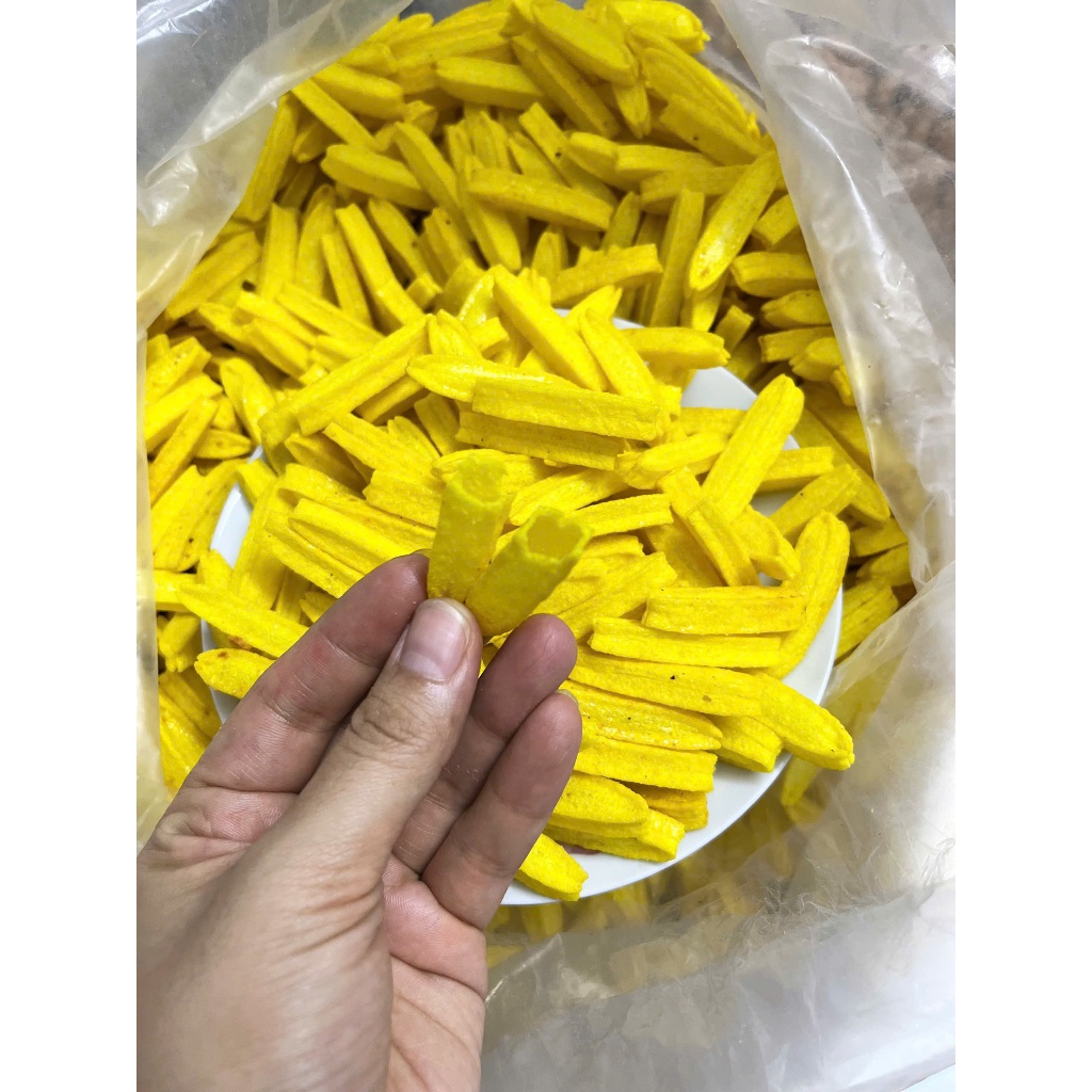 500Gr BimBim Khoai Tây Chiên Dạng Ống, Thơm Giòn Cay Nhẹ Siêu Cuốn