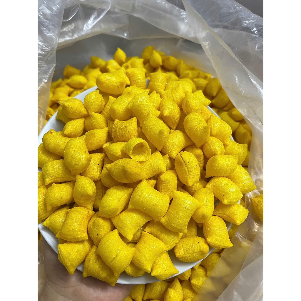 500Gr Bim Bim Hình Gối Phồng Thơm Ngon Giòn Tan, Vị Cay Ngọt Nhẹ, Đóng Túi Zip