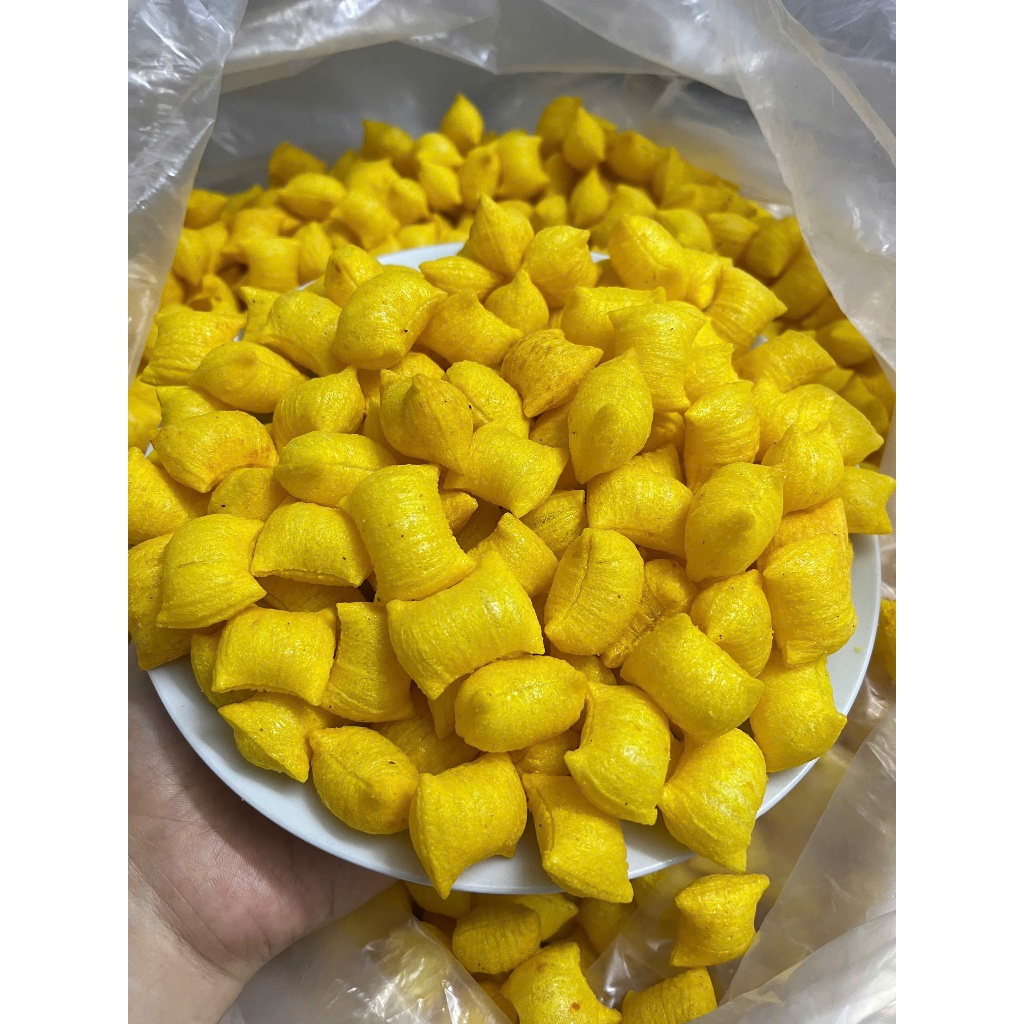 500Gr Bim Bim Hình Gối Phồng Thơm Ngon Giòn Tan, Vị Cay Ngọt Nhẹ, Đóng Túi Zip