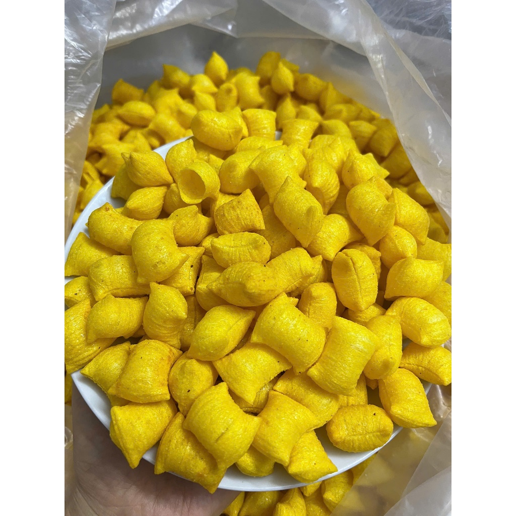 500Gr Bim Bim Hình Gối Phồng Thơm Ngon Giòn Tan, Vị Cay Ngọt Nhẹ, Đóng Túi Zip
