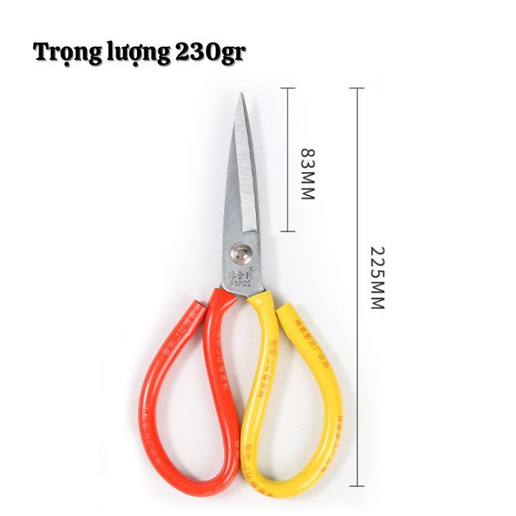 Kéo đa chức năng chuyên cắt gà cắt vải cắt tôn kèm bằng thép trắng không gỉ-Phiên bản 2025