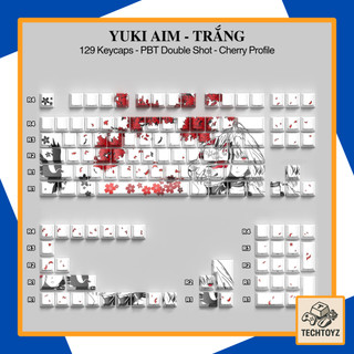 [ Xuyên Led ] Bộ Keycaps Sakura, Yuki Aim, Makima - PBT Double Shot, DyeSub - Cherry Profile