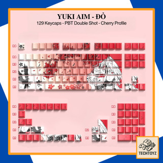 [ Xuyên Led ] Bộ Keycaps Sakura, Yuki Aim, Makima - PBT Double Shot, DyeSub - Cherry Profile