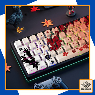 [ Xuyên Led ] Bộ Keycaps Sakura, Yuki Aim, Makima - PBT Double Shot, DyeSub - Cherry Profile
