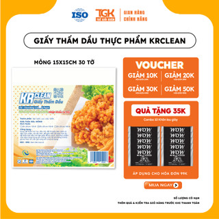 Giấy thấm dầu thực phẩm KRCLEAN 25x25cm 50 tờ dày/mỏng - Giấy thấm hút dầu mỡ, đồ chiên rán, loại bỏ dầu thừa