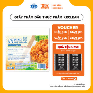 Giấy thấm dầu thực phẩm KRCLEAN 15x15cm 50 tờ dày/mỏng - Giấy thấm hút dầu thức ăn, giảm chất béo, an toàn thực phẩm
