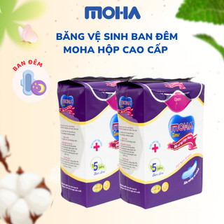 Băng vệ sinh ban đêm dán MOHA cao cấp hộp 5 miếng
