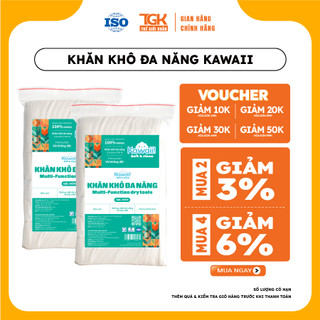 Combo 3 túi khăn vải khô Kawaii 900 tờ, khăn lau cho mẹ và bé, mềm mịn, thấm hút, an toàn cho da