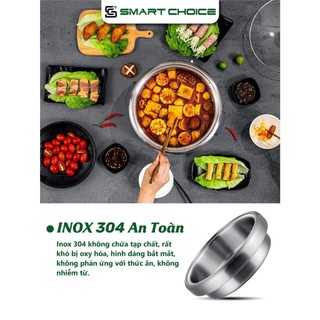 Nồi lẩu nướng điện đa năng SmartChoice SCG LND002 2in1 4L, công suất 1500W, inox 304, tiện dụng