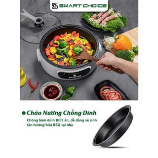 Nồi lẩu nướng điện đa năng SmartChoice SCG LND002 2in1 4L, công suất 1500W, inox 304, tiện dụng