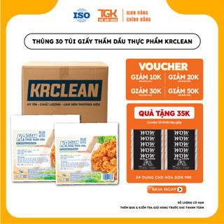 Thùng 30 bịch giấy thấm dầu thực phẩm KRCLEAN - Giấy thấm hút dầu mỡ, đồ chiên rán, loại bỏ dầu thừa