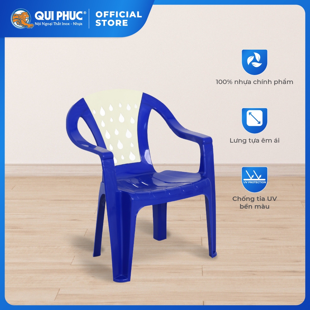 Ghế nhựa tựa lưng QUI PHÚC, combo 4,6,10 ghế, lưng giọt nước, an toàn, chắc chắn, tiện lợi, chống trượt, thoải mái