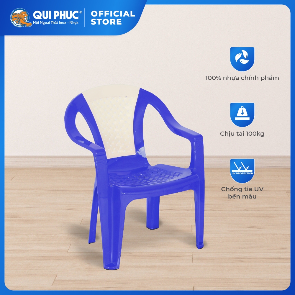 Ghế nhựa tựa lưng QUI PHÚC, combo 4,6,10 ghế, lưng mây, an toàn, chắc chắn, tiện lợi, chống trượt, thoải mái