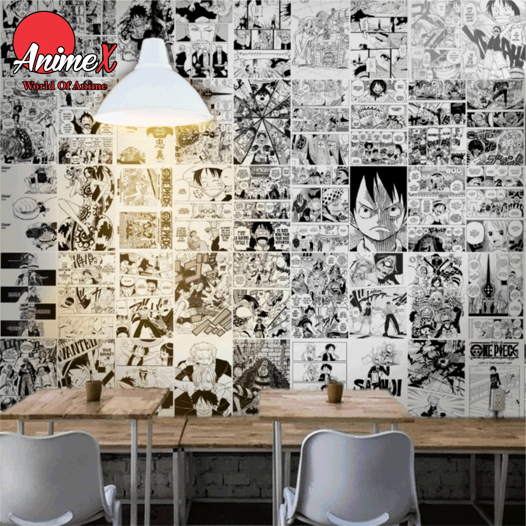 Combo 50 Tờ Giấy Dán Tường Anime A6 Có Keo Set Manga Wall Trang Trí Bàn Học AnimeX
