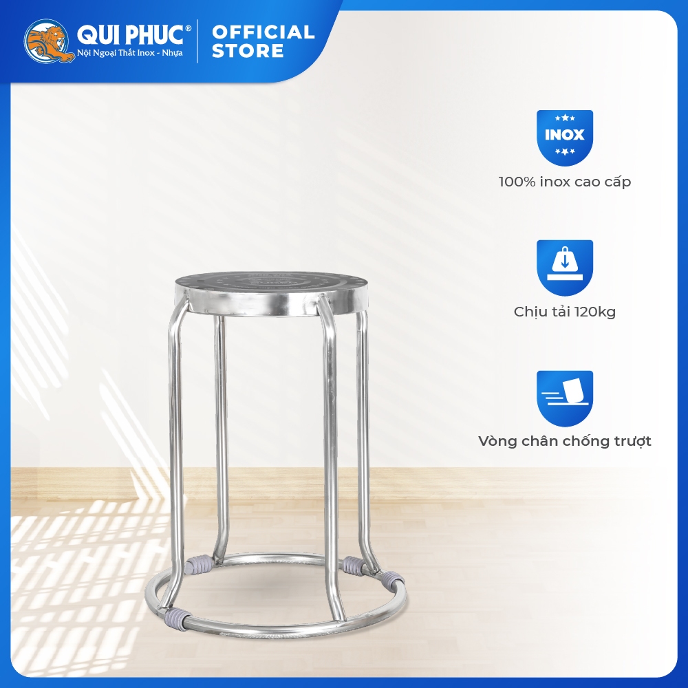 Combo 10 ghế đôn inox QUI PHÚC, inox 201/304 cao cấp, bền đẹp, ghế ngồi bàn cao, dễ sử dụng