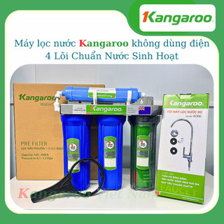 Máy Lọc Nước Không Dùng Điện Không Nước Thải Kangaroo 4 cấp lọc - Loại bỏ Clo, chống tái nhiễm khuẩn