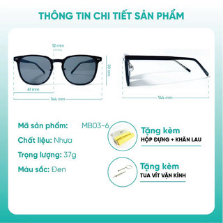 Kính râm thời trang chống nắng nam nữ bảo vệ mắt KAO PLUS MB03-6