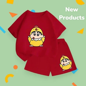 Set Bộ Bé Gái/Bé Trai Cotton – In Shin Mặc Bộ Gà Vàng Ngộ Nghĩnh, Chất Mát Dễ Mặc Mỗi Ngày (M 246)